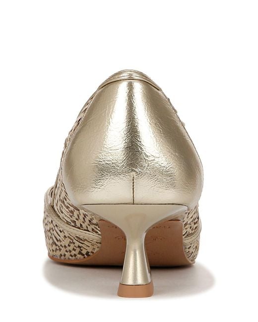 Franco Sarto Darcy Kitten Heel Pump in Natural | Lyst