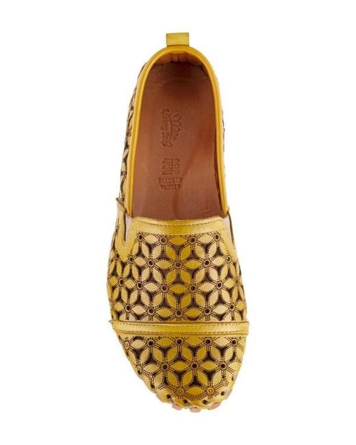 Spring Step Metallic Flowerflow Slide Sandal