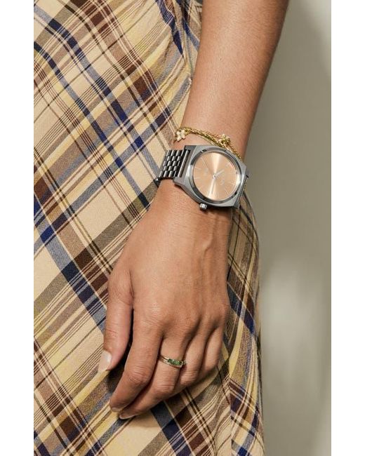 Nixon Gray Time Teller Solar Bracelet Watch, 40Mm for men