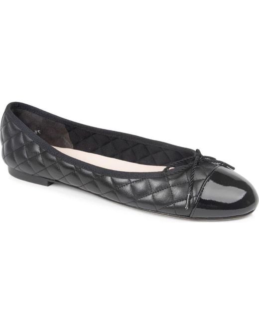 Paul Mayer Black Best Cap Toe Ballet Flat