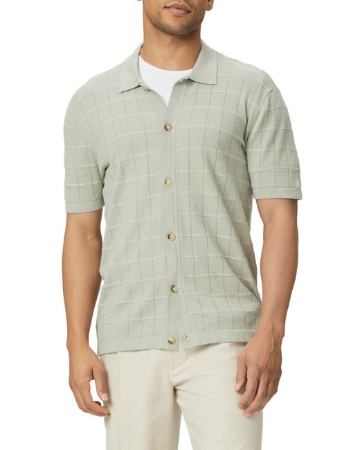 PAIGE Green Mendez Knit Short Sleeve Button-up Shirt for men