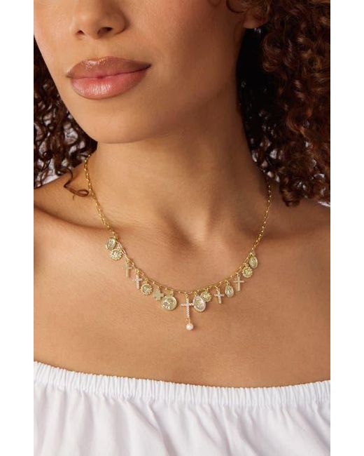 ATHRA LUXE Metallic Religious Charm Necklace