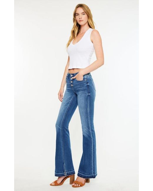 Kancan Blue Lurice Mid Rise Flare Jeans