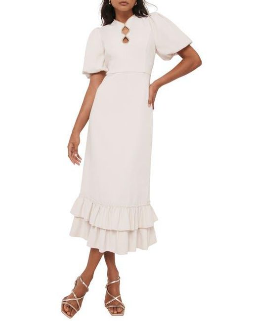 Mint Velvet White Diamante Trim Midi Dress