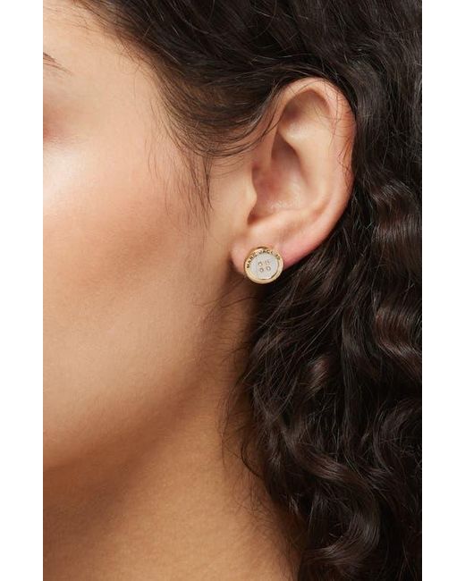 Marc Jacobs Metallic The Button Crystal Embellished Stud Earrings