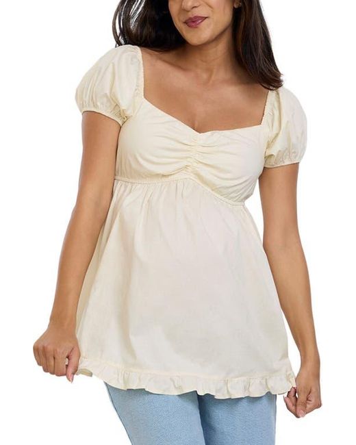 売れ筋商品|||マザーフッドマタニティ カットソー トップス レディース Maternity Off the Shoulder Short Sleeve Babydoll Top - Motherhood Winter white Motherhood Maternity Off The Shoulder Short Sleeve Babydoll
