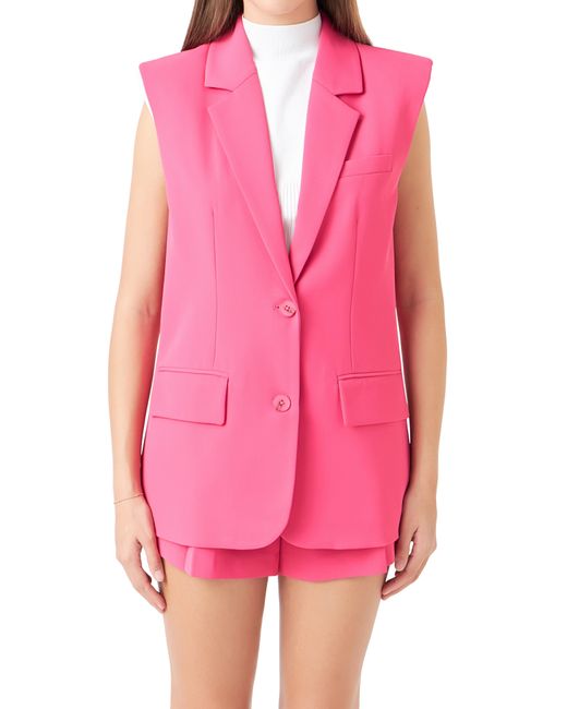 Endless Rose Pink Oversize Blazer Vest