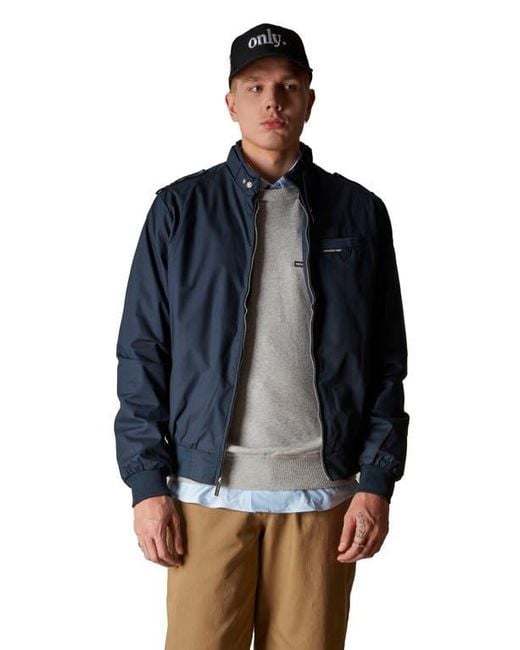 Members Only Blue Classic Iconic Racer Jacket for men