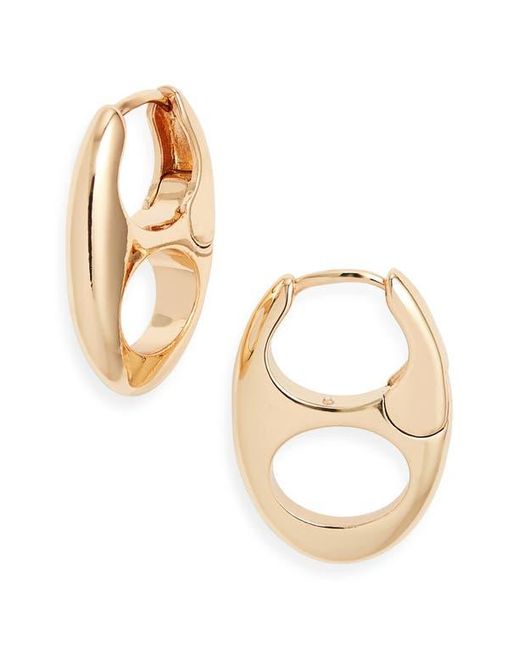 Open Edit Metallic Pop Top Huggie Earrings