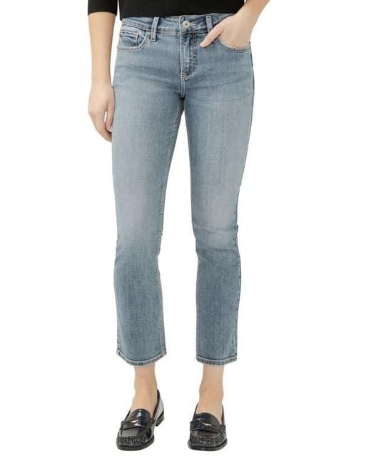 Silver Jeans Women's Blue Elyse Slim Straight Leg Jeans