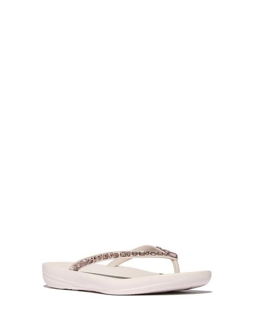 Fitflop Natural Iqushion Crystal Strap Flip Flop