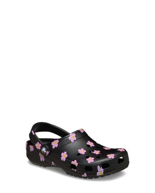 CROCSTM Black Flower Classic Clog
