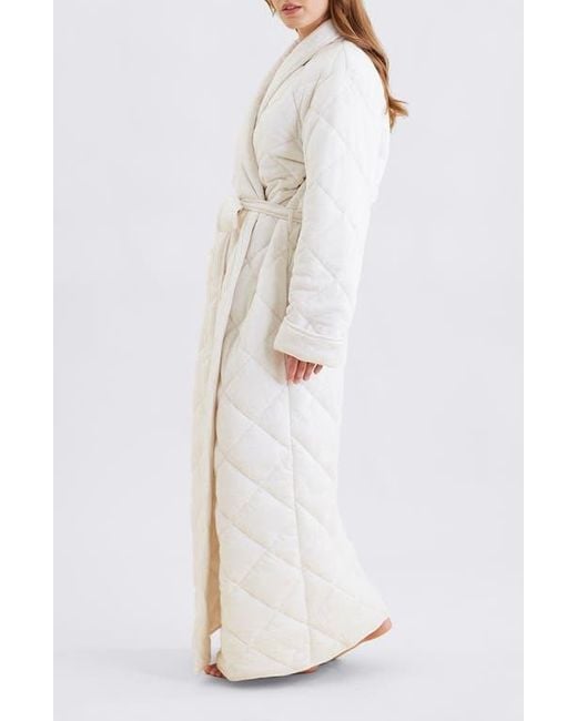 Papinelle White Quilted Cotton Maxi Robe