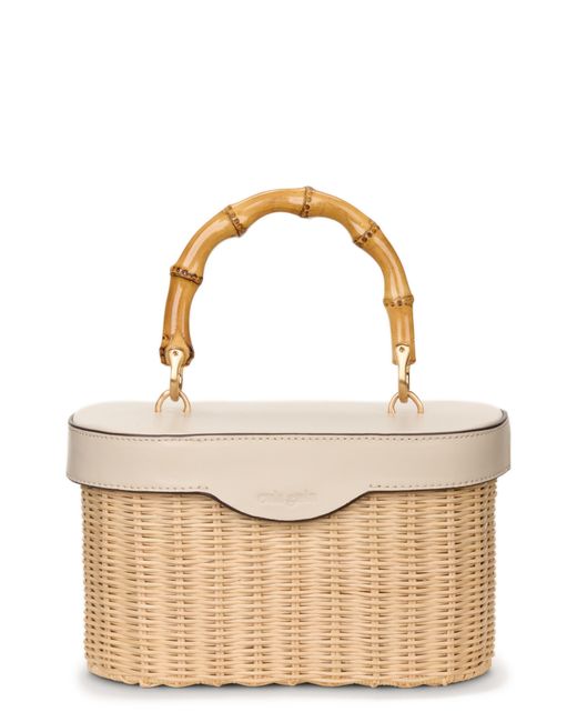 Cult Gaia Metallic Gwyneth Basket Weave Handbag
