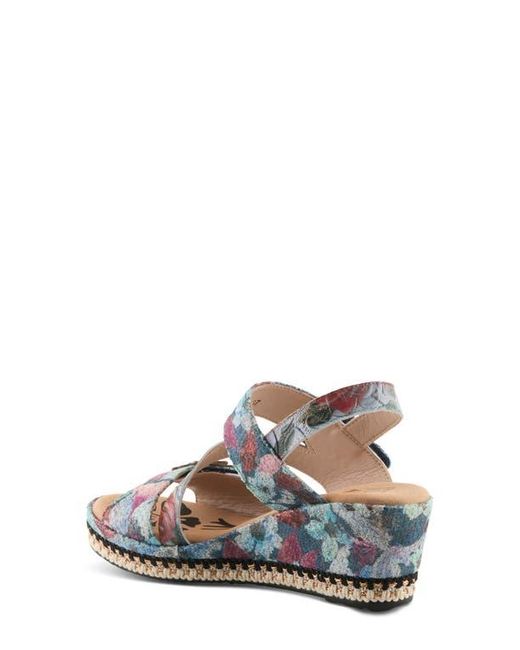 Spring Step Blue Shoes Spring Step Blissful Platform Wedge Sandal in Blue | Lyst