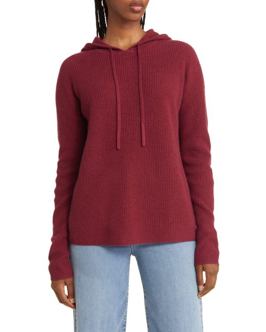 Nordstrom Red Wool & Cashmere Knit Hoodie
