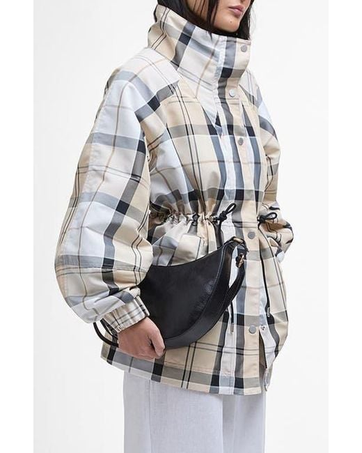 Barbour Gray Suri Check Showerproof Jacket