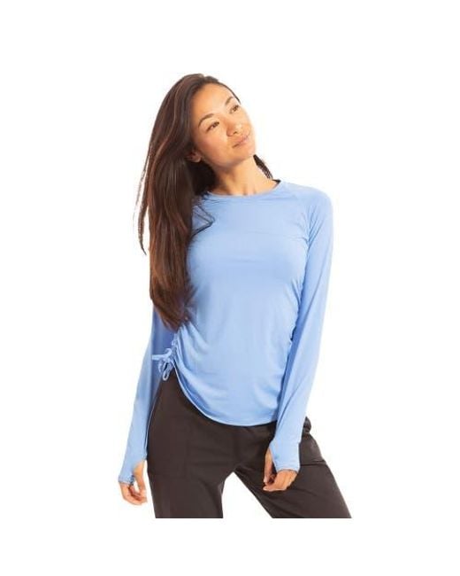 BloqUV Blue Drawstring Crew Shirt for men