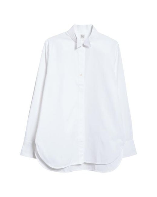 Totême  White Wingtip Collar Organic Cotton Poplin Button-Up Shirt
