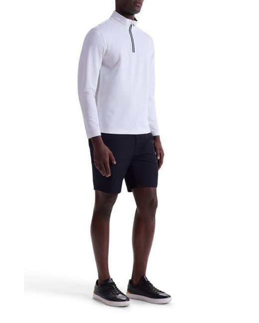 Bugatchi White Solid Quarter Zip Pullover for men