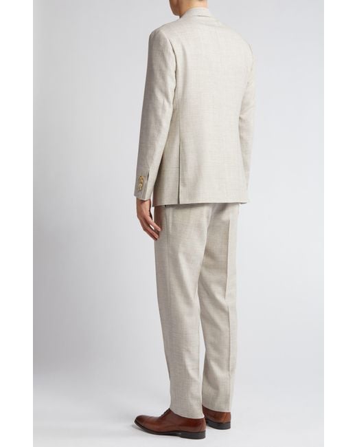 Canali Natural Kei Trim Fit Slub Wool & Silk Blend Suit for men