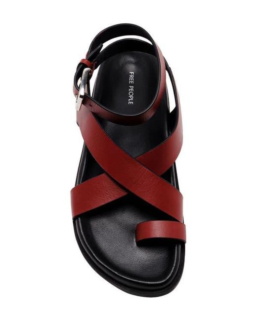 Free People Red Anya Ankle Strap Toe Loop Sandal