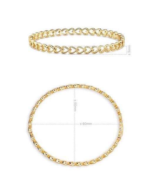 DEVATA Metallic Open Heart Bangle Bracelet