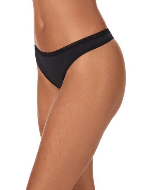DKNY Black Table Top Stretch Cotton Blend Thong