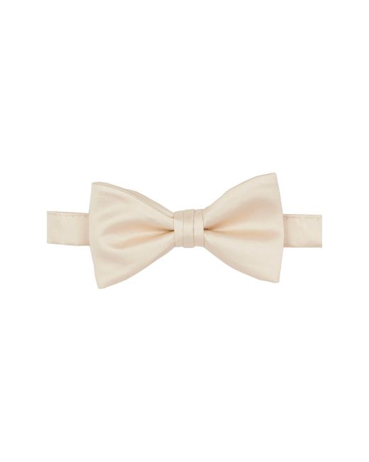 Brooklyn Brigade Natural Solid Satin Pre-Tied Bow Tie for men