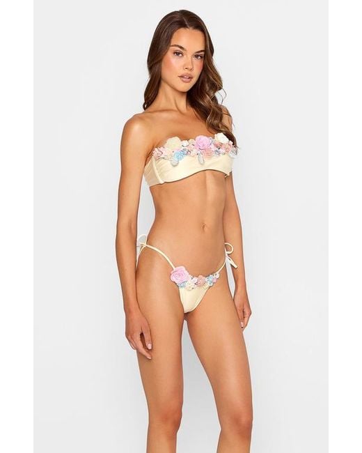 Beach Bunny Swimwear White Secret Garden Tie Side Tango Bottom