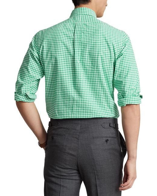 Polo Ralph Lauren Green Gingham Oxford Cotton Button-down Shirt for men