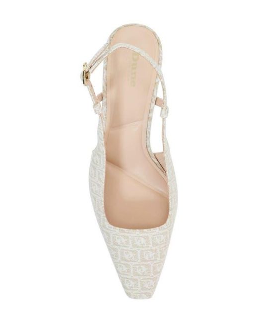 Dune White Dancing Slingback Kitten Heel Pump