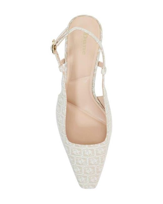 Dune White Dancing Slingback Kitten Heel Pump