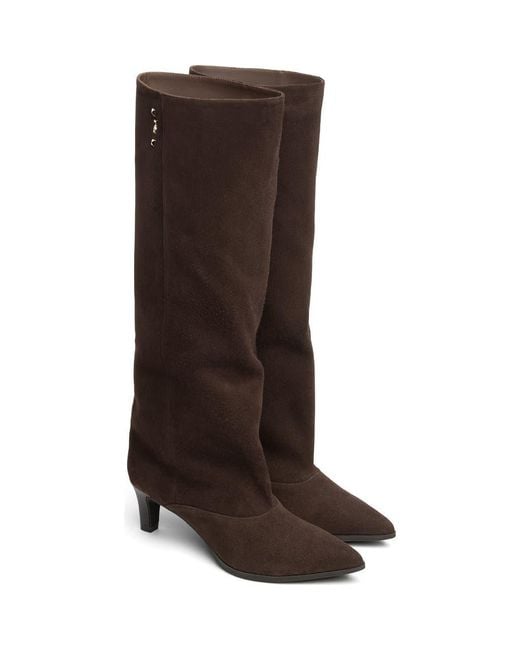Nero Giardini Brown Cuff Pointed Toe Knee High Boot
