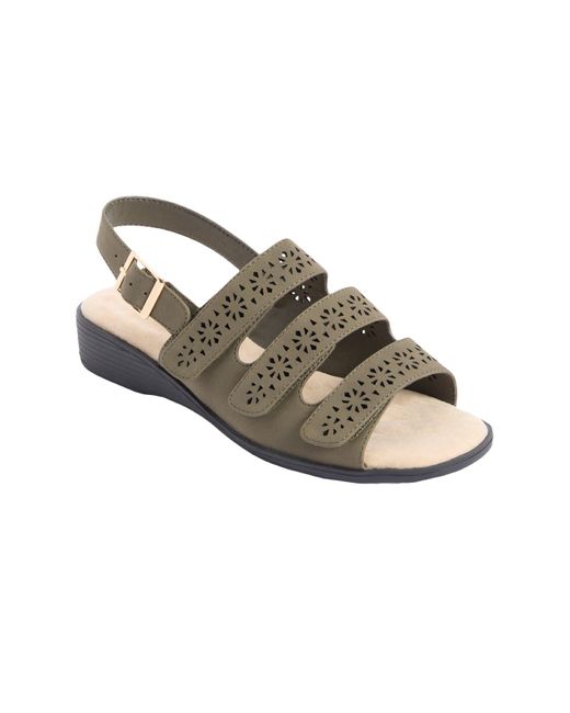 Comfortview Metallic The Sutton Suede Like Adjustable Sandal