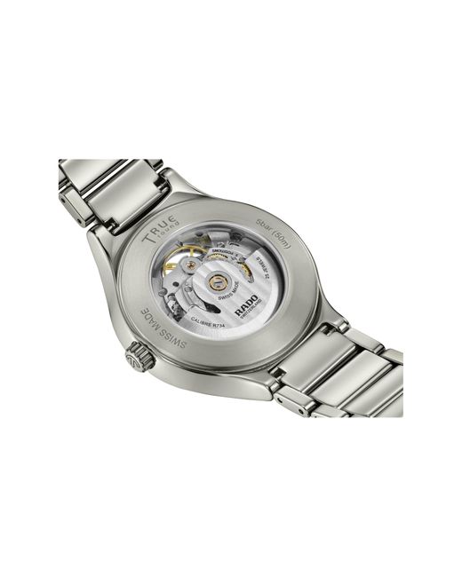 Rado Gray True Round Automatic Open Heart Bracelet Watch