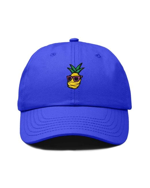 Alix Blue Pineapple Embroidered Dad Hat for men