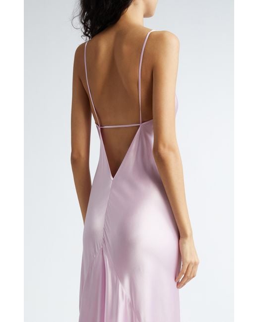 Victoria Beckham Pink Satin Camisole Gown