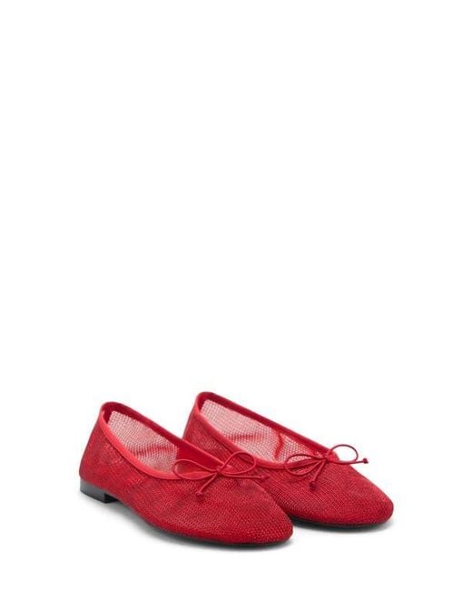 Mango Red Mesh Ballerina Flat