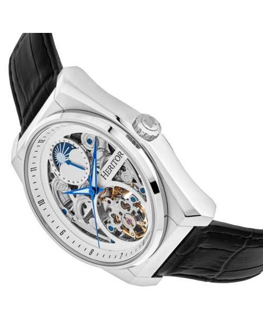 Heritor Black Daxton Skeleton Watch for men