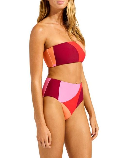Seafolly Red Reversible Strapless Tube Bikini Top