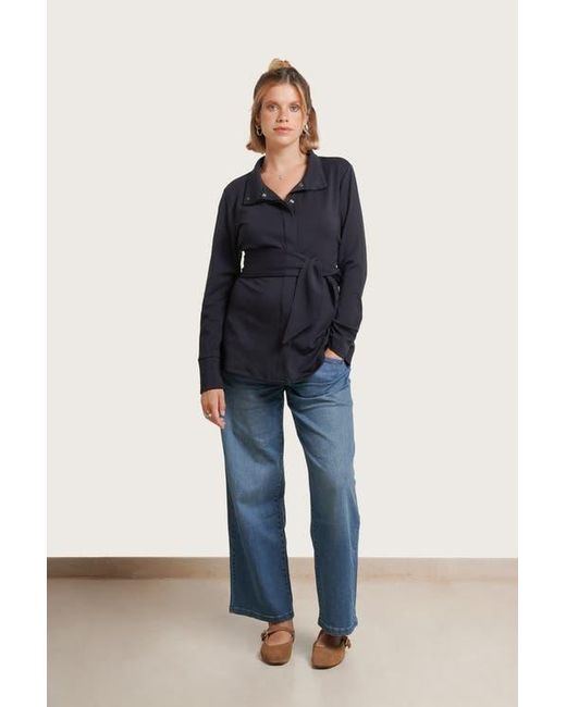 Nom Maternity Blue Elevated Maternity & Nursing Jacket