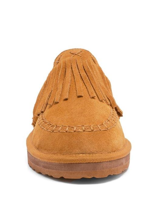 Free People Fallon Fringe Faux Fur Mule Slipper in Brown | Lyst