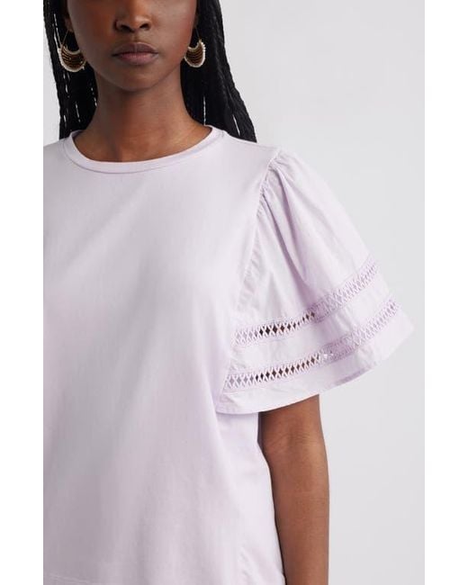 Treasure & Bond White Mixed Media Top