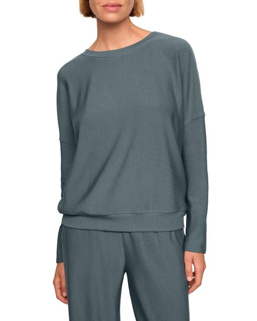 Eberjey Blue Softest Sweats Lounge Pullover