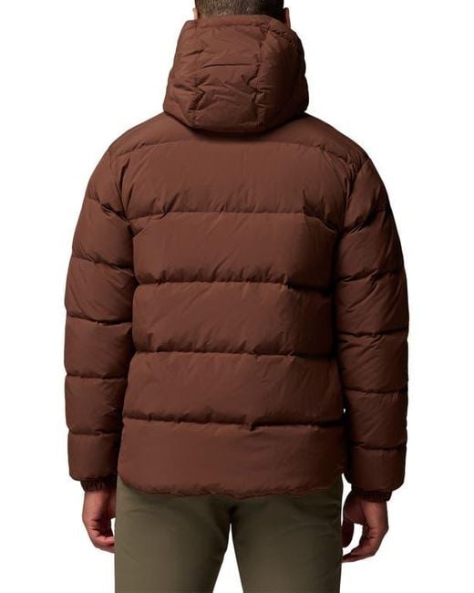 Columbia Brown Wallowa Water Repellent Down Puffer Jacket With Removable Hood for men