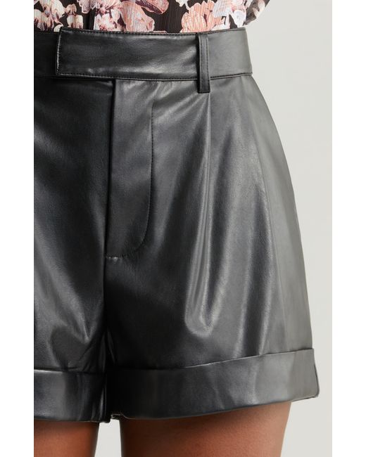 PAIGE Black Bistro Faux Leather Shorts
