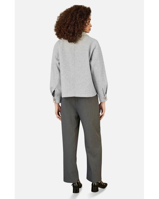 Yumi' Gray Textured Finish, Patch Pockets Shacket