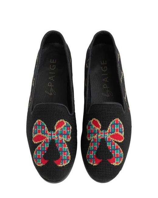 PAIGE Black Needlepoint Loafer