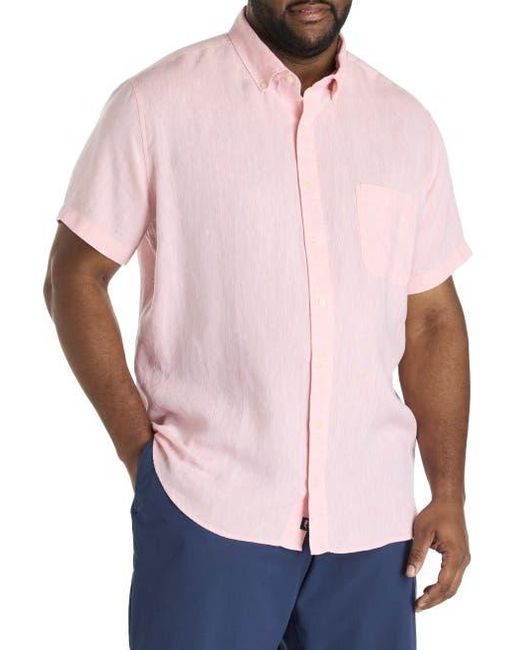 Vineyard Vines Pink Big & Tall Surfside Linen Sport Shirt for men